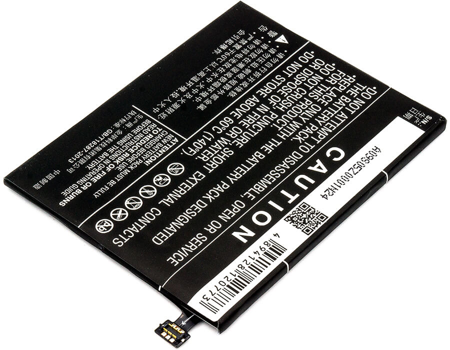 3.85V, 3000mAh, Li-Polymer Battery fits Nubia, Nx531, Nx531j, 11.55Wh