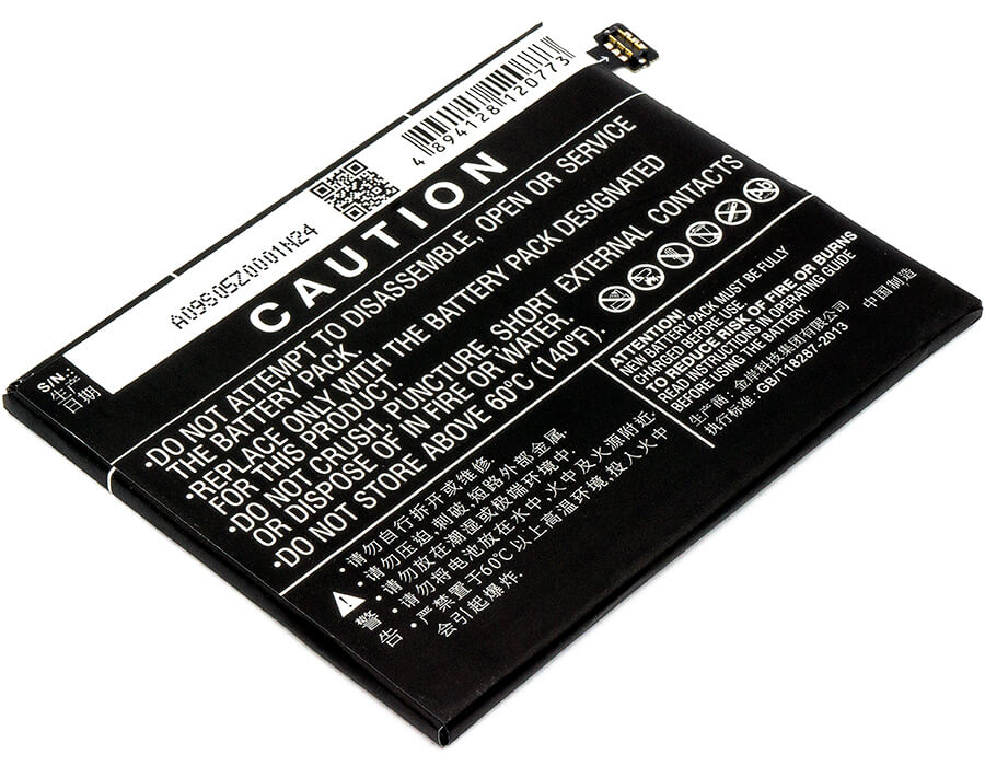 3.85V, 3000mAh, Li-Polymer Battery fits Nubia, Nx531, Nx531j, 11.55Wh