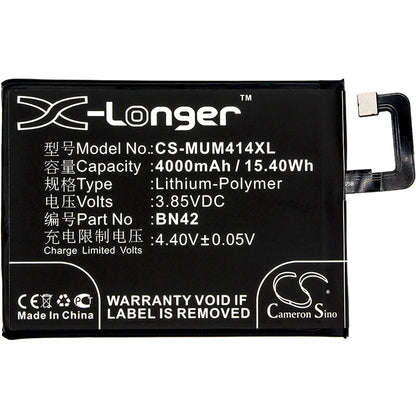 3.85V, 4000mAh, Li-Polymer Battery fits Redmi, 2016090, 4 Standard Edition, 15.4Wh