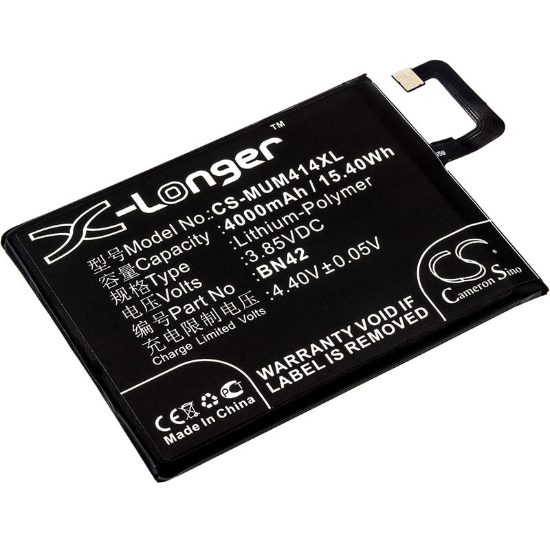 3.85V, 4000mAh, Li-Polymer Battery fits Xiaomi, 2016090, Hongmi 4, 15.4Wh