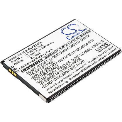 3.8V, 2300mAh, Li-ion Battery fits Blu, S0290uu, Studio J5, 8.74Wh