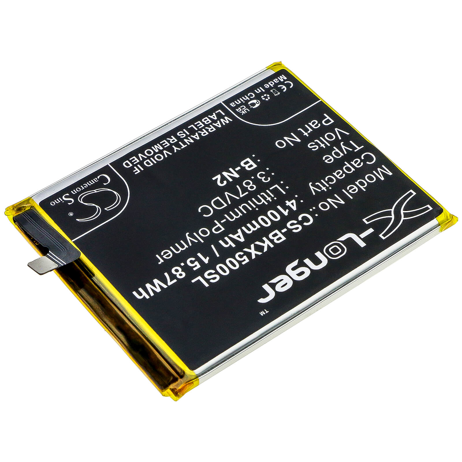 3.87V, 4100mAh, Li-Polymer Battery fits Vivo, V2001, V2001a, 15.867Wh