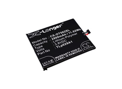 3.8V, 2900mAh, Li-Polymer Battery fits Alcatel, One Touch Pop 3 5.5, Ot-5025, 11.02Wh