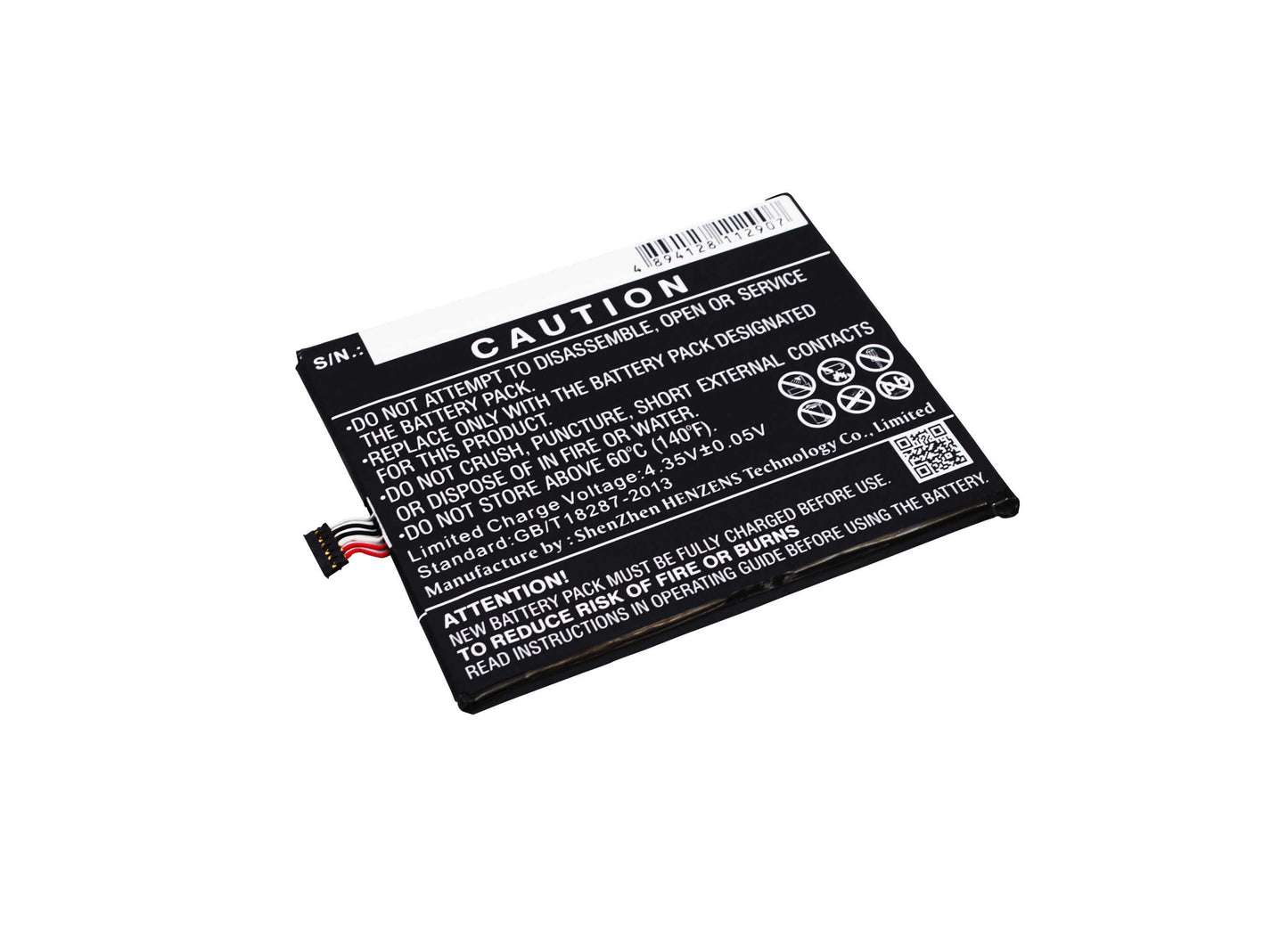 3.8V, 2900mAh, Li-Polymer Battery fits Alcatel, One Touch Pop 3 5.5, Ot-5025, 11.02Wh
