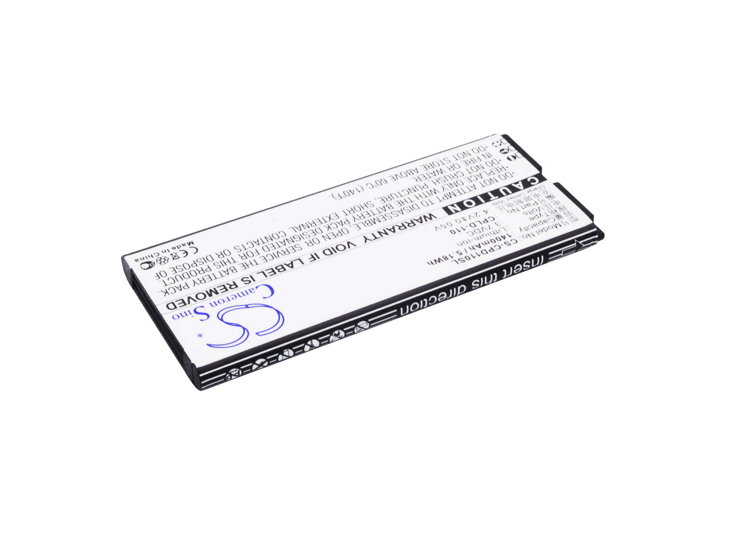 3.7V, 1400mAh, Li-ion Battery fits Coolpad, 5217, 7060, 5.18Wh