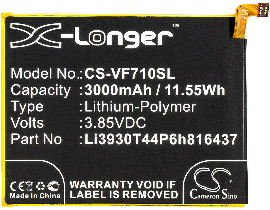 3.85V, 3000mAh, Li-Polymer Battery fits Vodafone, Smart V8, Vfd 710, 11.55Wh