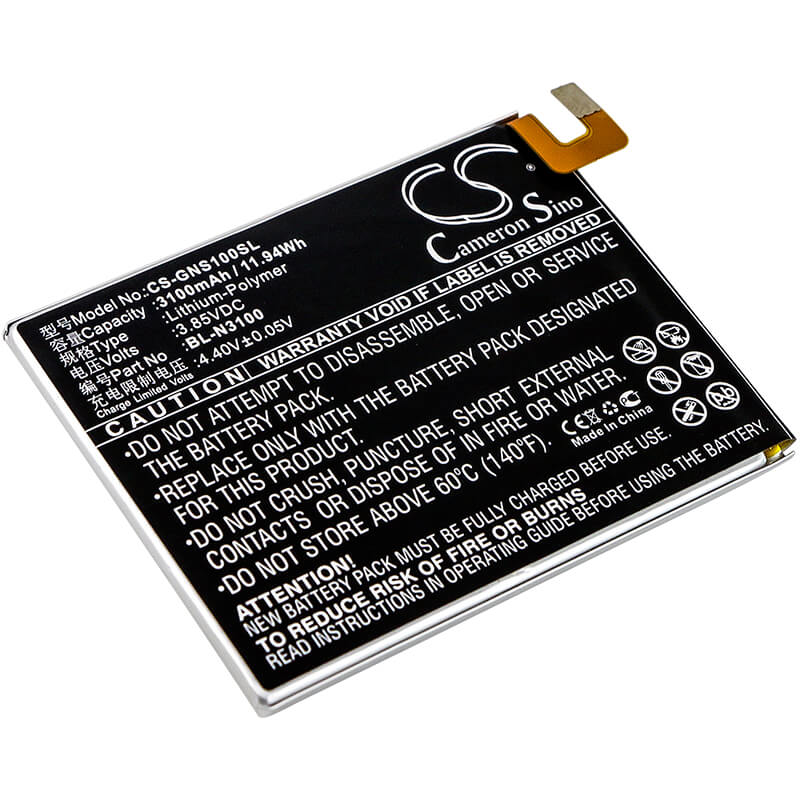 3.85V, 3100mAh, Li-Polymer Battery fits Gionee, Elife S10c, Elife S10c Dual Sim, 11.935Wh