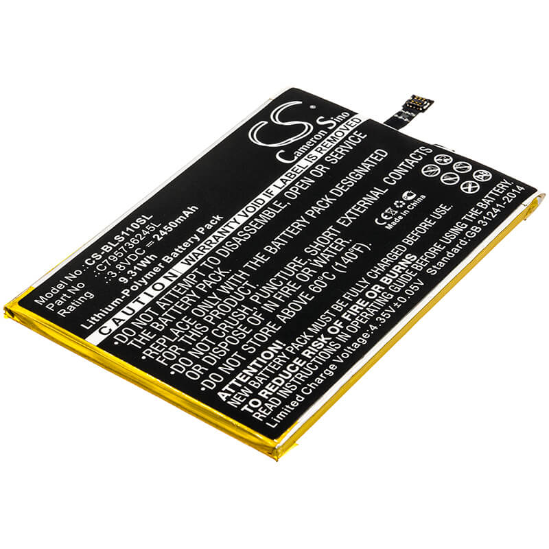 3.8V, 2450mAh, Li-Polymer Battery fits Blu, S0110, Studio One, 9.31Wh