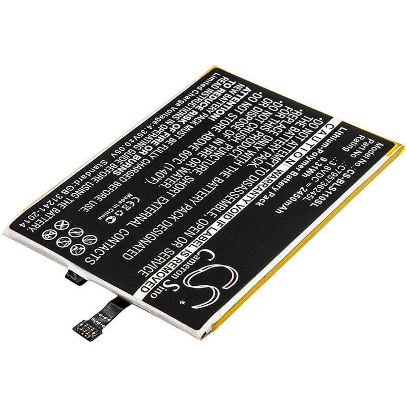 3.8V, 2450mAh, Li-Polymer Battery fits Blu, S0110, Studio One, 9.31Wh