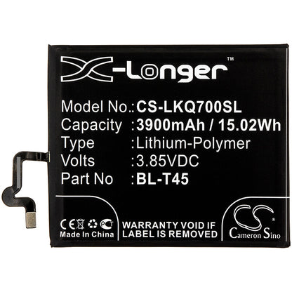 3.85V, 3900mAh, Li-Polymer Battery fits Lg, K50s, K50s 2019, 15.015Wh
