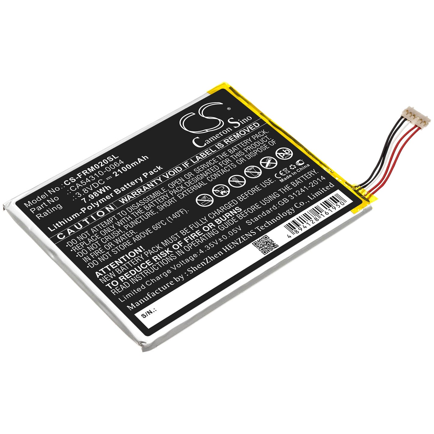 3.8V, 2100mAh, Li-Polymer Battery fits Fujitsu, Arrows M02, F-01h, 7.98Wh
