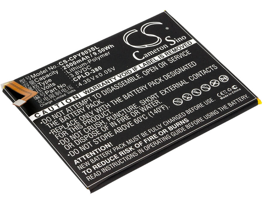 3.8V, 2500mAh, Li-Polymer Battery fits Coolpad, Fengshang 3, Y803-9, 9.5Wh