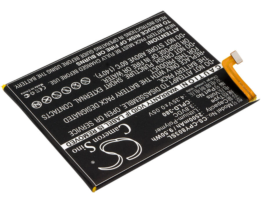 3.8V, 2500mAh, Li-Polymer Battery fits Coolpad, Fengshang 3, Y803-9, 9.5Wh