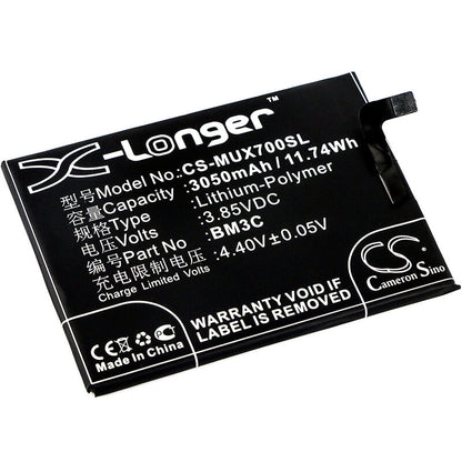3.85V, 3050mAh, Li-Polymer Battery fits Xiaomi, Mi 7, 11.7425Wh
