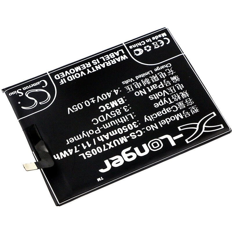 3.85V, 3050mAh, Li-Polymer Battery fits Xiaomi, Mi 7, 11.7425Wh