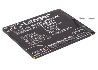 3.8V, 3050mAh, Li-Polymer Battery fits Lenovo, K910, K910e, 11.59Wh