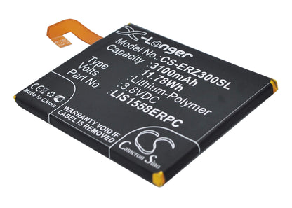 3.8V, 3100mAh, Li-Polymer Battery fits Sony Ericsson, D6616, D6633, 11.78Wh