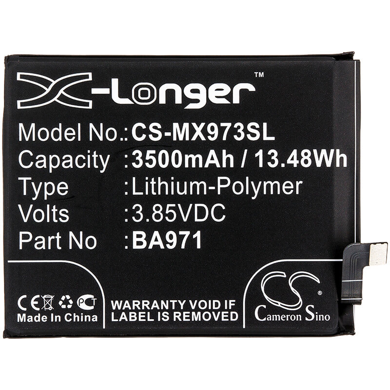 3.85V, 3500mAh, Li-Polymer Battery fits Meizu, 16s, 16s Pro, 13.475Wh