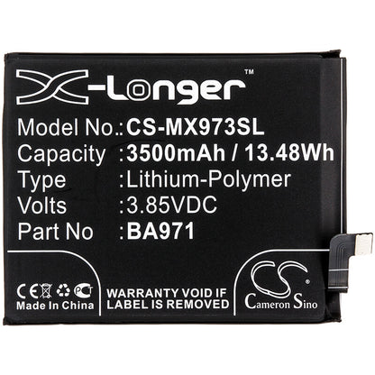 3.85V, 3500mAh, Li-Polymer Battery fits Meizu, 16s, 16s Pro, 13.475Wh
