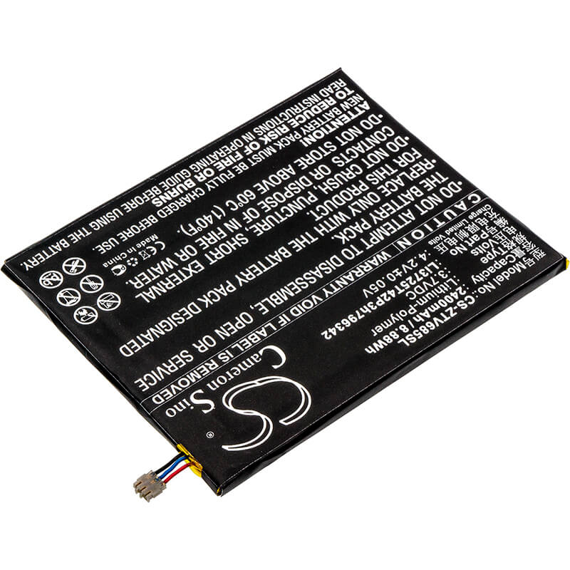 3.7V, 2400mAh, Li-Polymer Battery fits Zte, C865, C865m, 8.88Wh