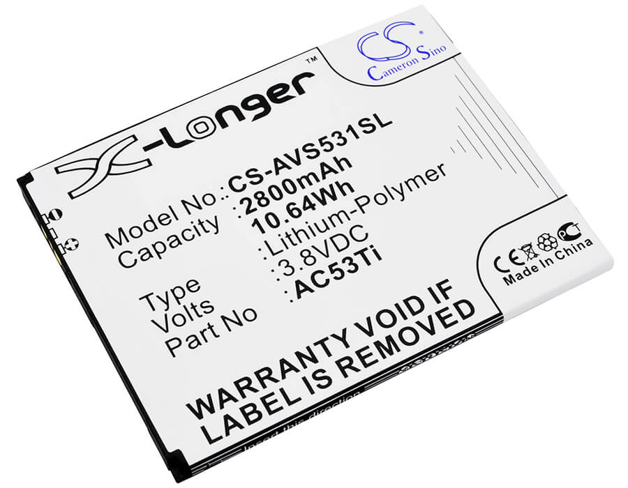 3.8V, 2800mAh, Li-Polymer Battery fits Archos, 53 Titanium, 10.64Wh
