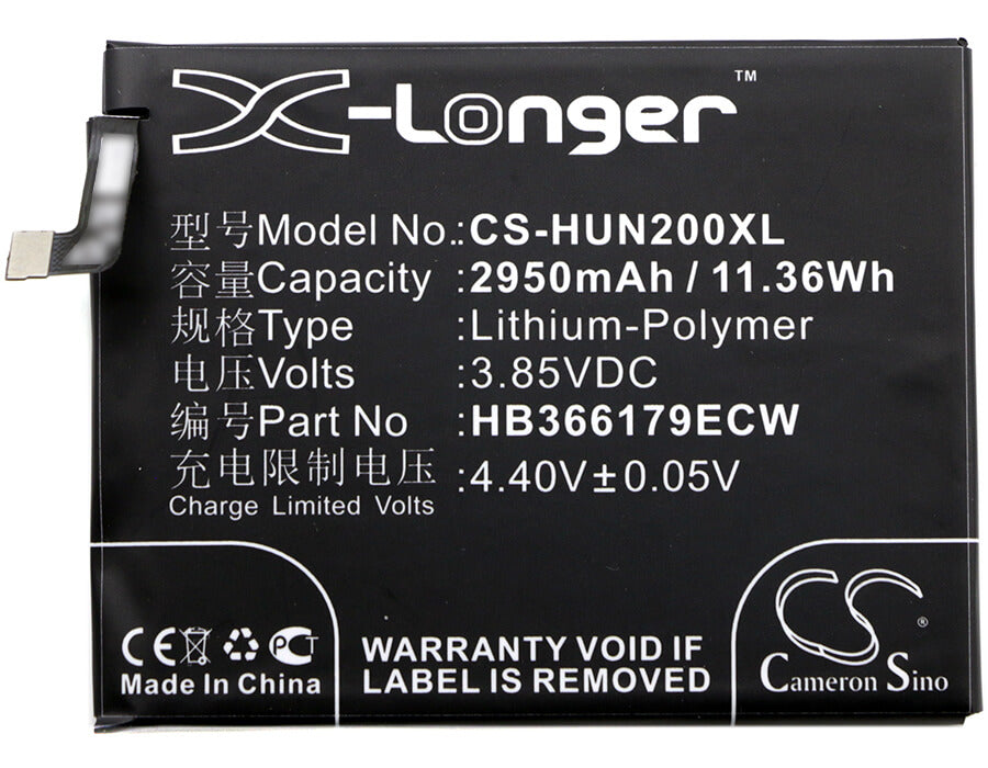 3.85V, 2950mAh, Li-Polymer Battery fits Huawei, Nova 2, Nova 2 Dual Sim, 11.3575Wh