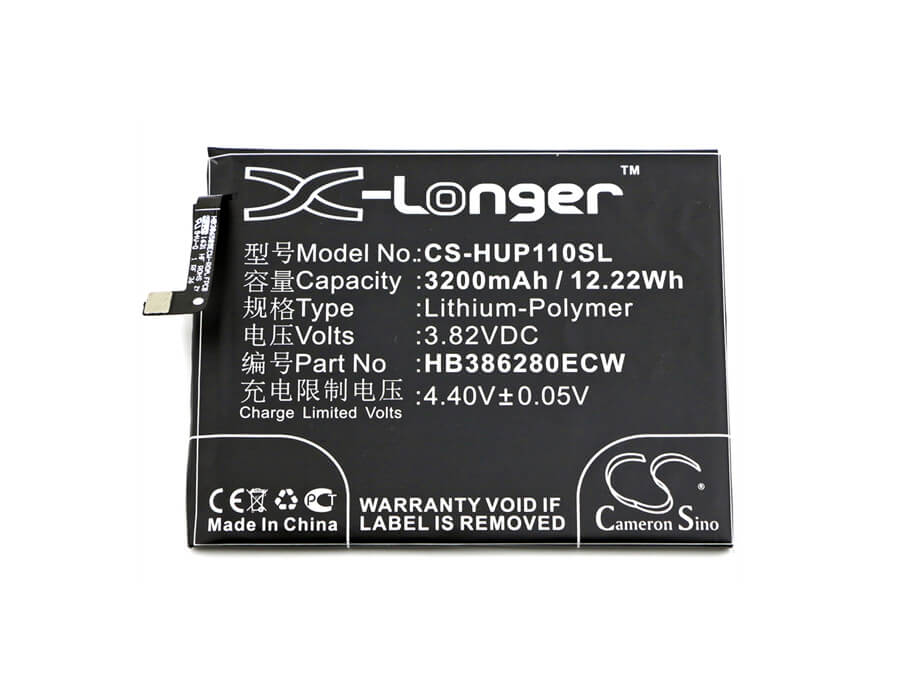 3.82V, 3200mAh, Li-Polymer Battery fits Huawei, Honor 9, Honor 9 Premium Edition, 12.224Wh