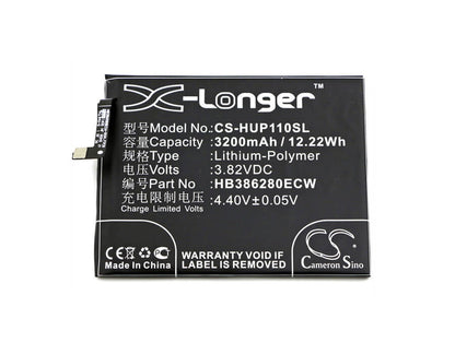 3.82V, 3200mAh, Li-Polymer Battery fits Huawei, Honor 9, Honor 9 Premium Edition, 12.224Wh