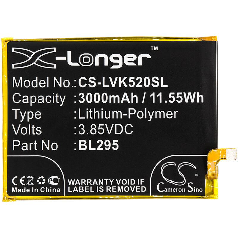 3.85V, 3000mAh, Li-Polymer Battery fits Lenovo, K5s, K5s Td-lte Dual Sim, 11.55Wh