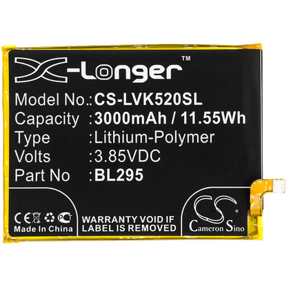 3.85V, 3000mAh, Li-Polymer Battery fits Lenovo, K5s, K5s Td-lte Dual Sim, 11.55Wh