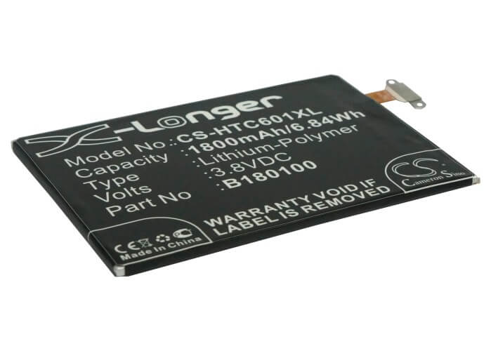 3.8V, 1800mAh, Li-Polymer Battery fits Htc, 601e, 601n, 6.84Wh