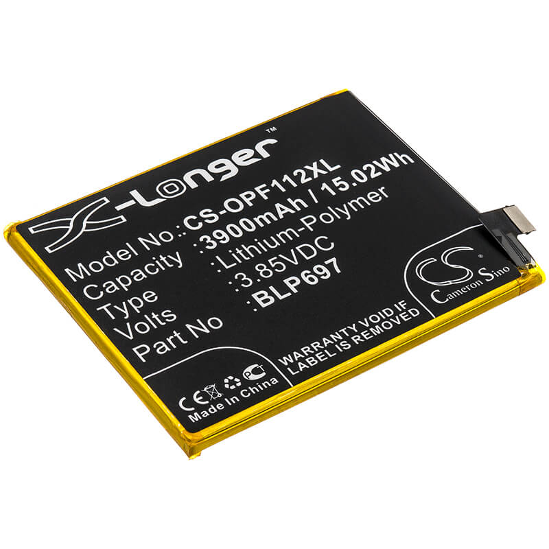 3.85V, 3900mAh, Li-Polymer Battery fits Oppo, Cph1969, F11 Pro, 15.015Wh