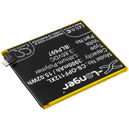3.85V, 3900mAh, Li-Polymer Battery fits Oppo, Cph1969, F11 Pro, 15.015Wh