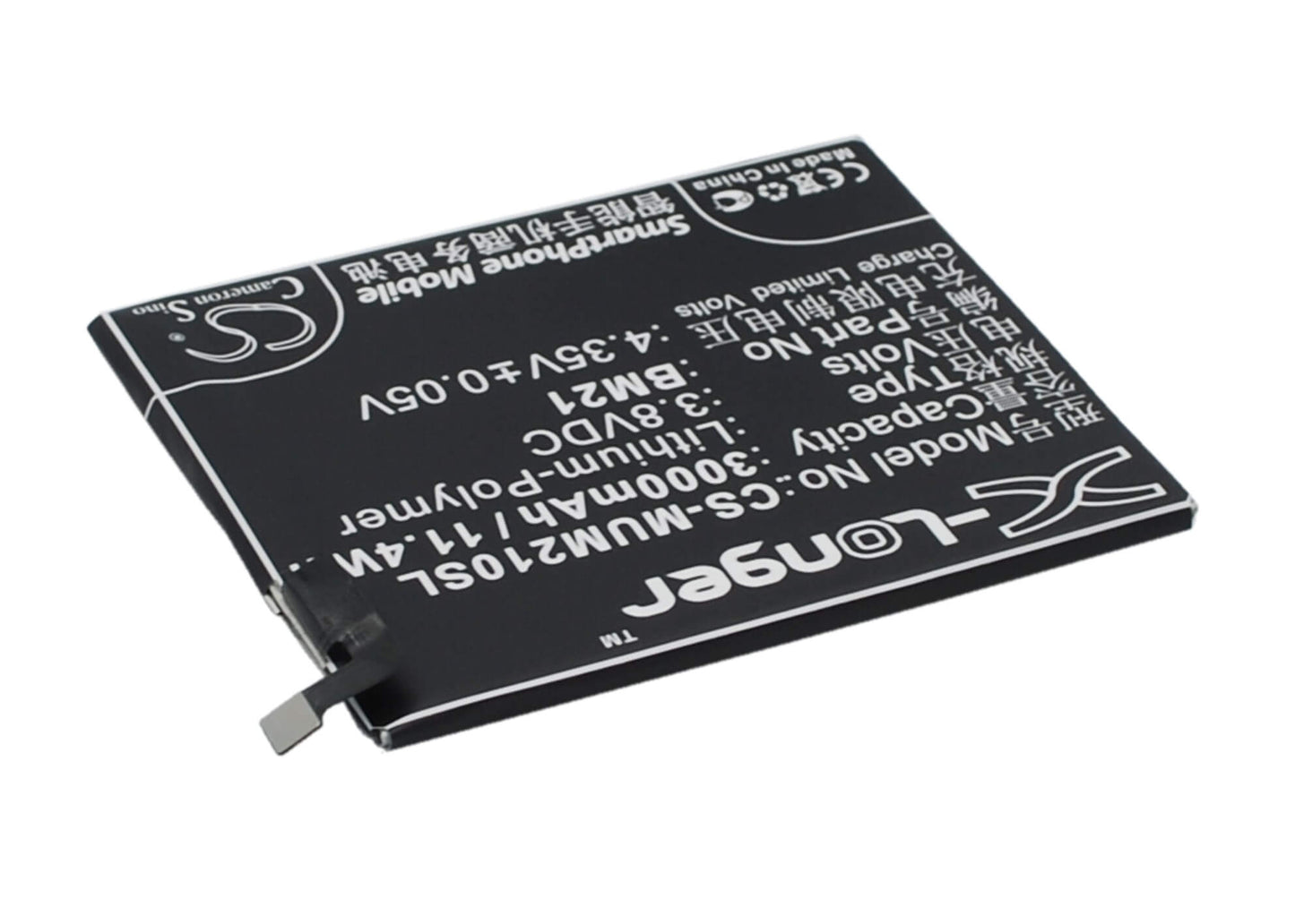 3.8V, 3000mAh, Li-Polymer Battery fits Xiaomi, Libra, Mi Note, 11.4Wh