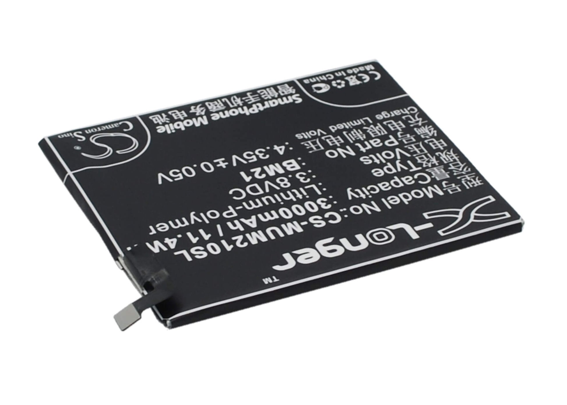 3.8V, 3000mAh, Li-Polymer Battery fits Xiaomi, Libra, Mi Note, 11.4Wh