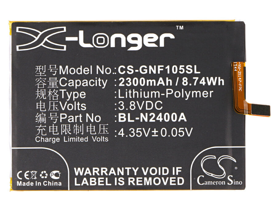 3.8V, 2300mAh, Li-Polymer Battery fits Mobistel, Cynus F10, 8.74Wh