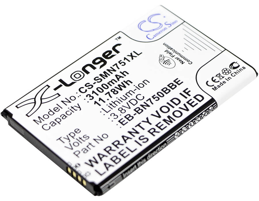 CS-SMN751XL, Mobile, Smartphone 3.8V, 3100mAh, Li-ion Battery fits Samsung, Galaxy Note 3 Mini, Galaxy Note 3 Neo, 11.78Wh