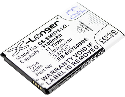 CS-SMN751XL, Mobile, Smartphone 3.8V, 3100mAh, Li-ion Battery fits Samsung, Galaxy Note 3 Mini, Galaxy Note 3 Neo, 11.78Wh