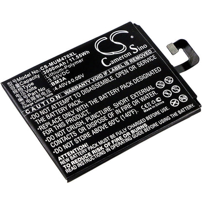 3.85V, 3000mAh, Li-Polymer Battery fits Xiaomi, Mi Note 3, Note 3, 11.55Wh