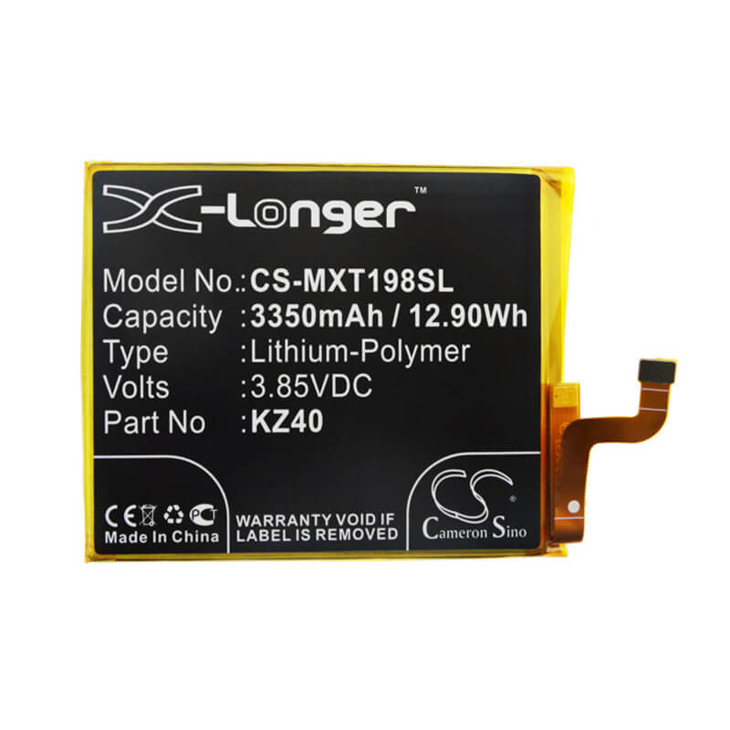 3.85V, 3350mAh, Li-Polymer Battery fits Motorola, Moto Z4, Xt1980-3, 12.8975Wh