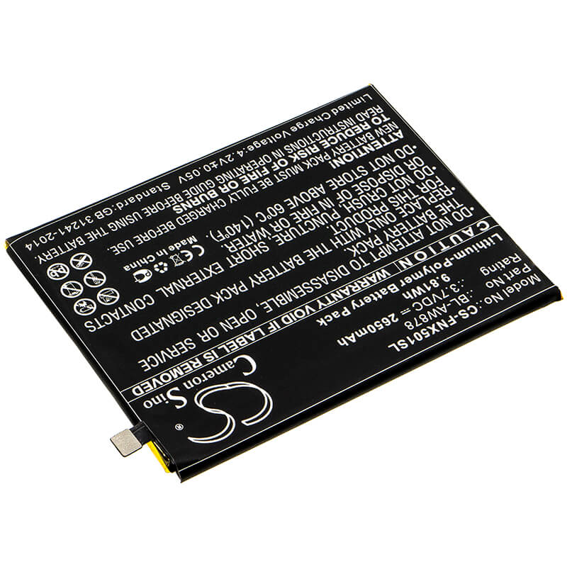 3.7V, 2650mAh, Li-Polymer Battery fits Infinix, Infinix Smart, X5010, 9.805Wh