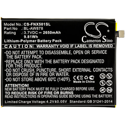 3.7V, 2650mAh, Li-Polymer Battery fits Infinix, Infinix Smart, X5010, 9.805Wh
