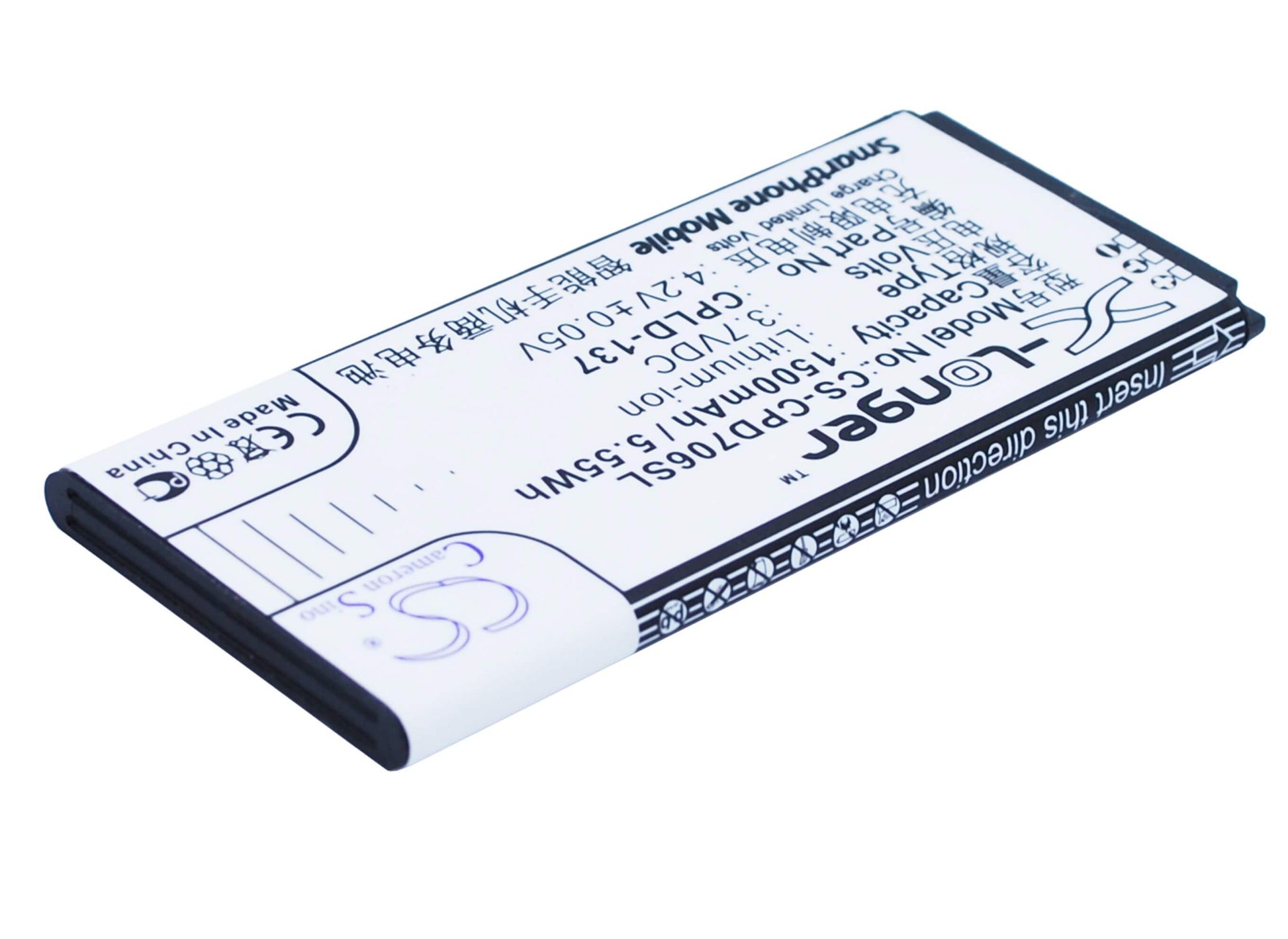 3.7V, 1500mAh, Li-ion Battery fits Coolpad, 7060s, 5.55Wh
