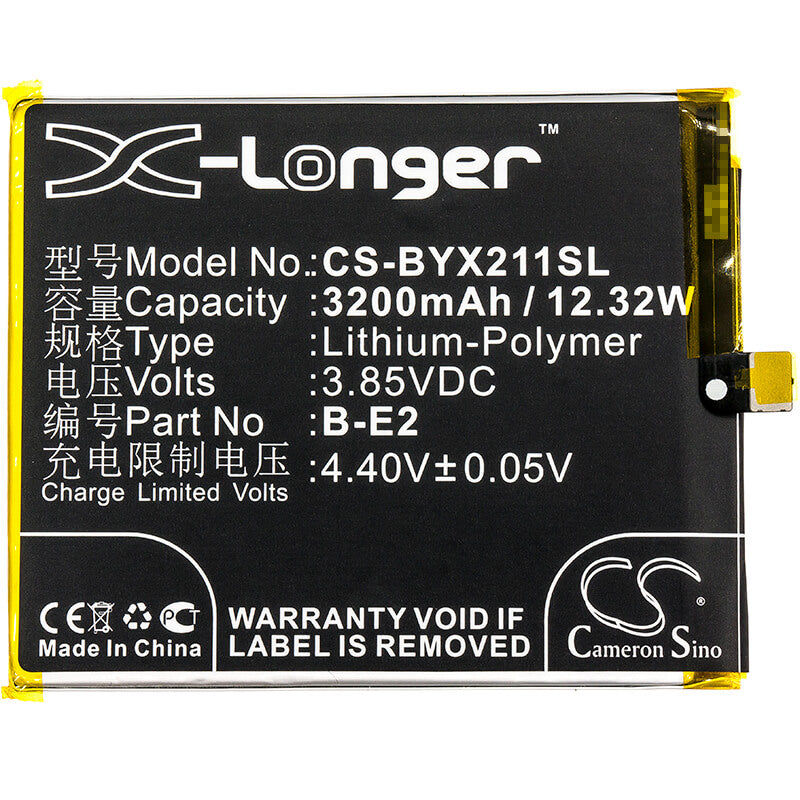 3.85V, 3200mAh, Li-Polymer Battery fits Bbk, Vivo X21i, Vivo X21i Dual Sim, 12.32Wh
