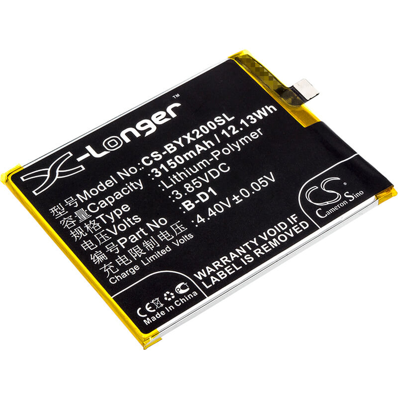 3.85V, 3150mAh, Li-Polymer Battery fits Bbk, Vivo X20a, Vivo X20a Dual Sim, 12.1275Wh