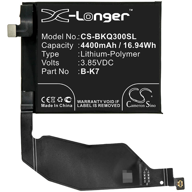 3.85V, 4400mAh, Li-Polymer Battery fits Bbk, Iqoo 3, Iqoo 3 5g, 16.94Wh