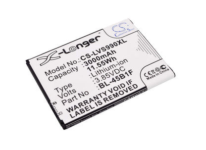3.85V, 3000mAh, Li-ion Battery fits Lg, F600, F720s, 11.55Wh