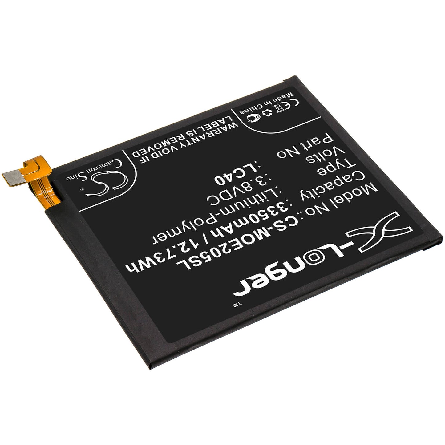 3.8V, 3350mAh, Li-Polymer Battery fits Motorola, Moto E 2020, Moto E7, 12.73Wh