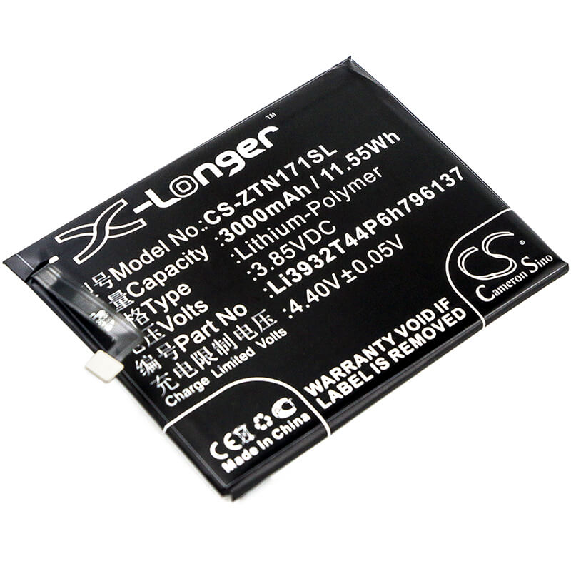 3.85V, 3000mAh, Li-Polymer Battery fits Zte, Nubia Z17 Mini, Nubia Z17 Mini Standard Editio, 11.55Wh