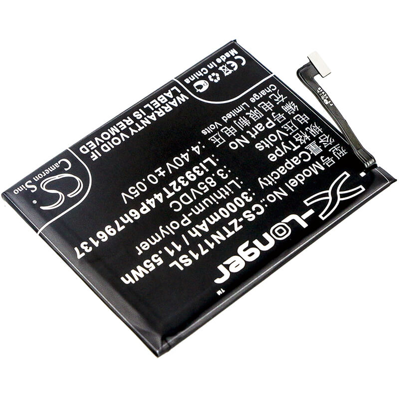 3.85V, 3000mAh, Li-Polymer Battery fits Zte, Nubia Z17 Mini, Nubia Z17 Mini Standard Editio, 11.55Wh